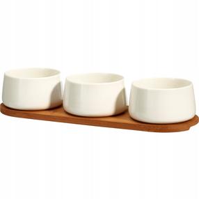 Serveerimiskomplekt Secret de Gourmet Aperio, 200 ml, 32 cm x 11 cm x 6.5 cm, Ø 9.5 cm, pruun v./valge v., puit/portselan