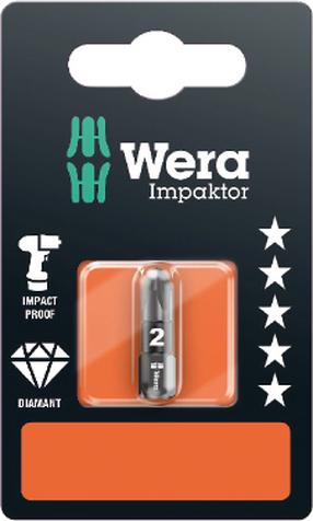 Биты для ударной отвертки Wera 855/1, PZ2, 25 мм, 1/4"