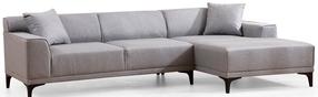 Kampinė sofa Hanah Home Petra 560ARE1608, šviesiai pilka sp., dešininė, 250 x 145 cm x 69 cm