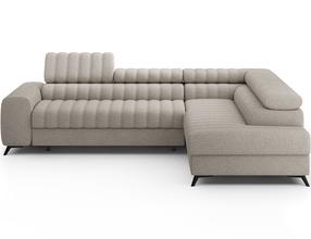 Kampinė sofa Kanedo, smėlio sp./tamsaus smėlio spalva, dešininė, 204 x 269 cm x 86 cm