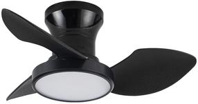 Griestu ventilators ar lampu CristalRecord Reel CCT, 20 W, 1 gab., melna krās.