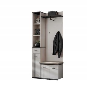 Prieškambario baldų komplektas ASM Hugo I, vidaus, baltas/juodas