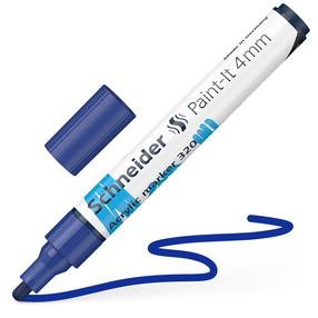 Акриловый маркер Schneider Paint-It 320, 4 мм, темно-синий цв.