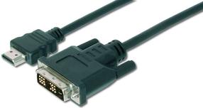 Adapteris Assmann AK-330300-030-S HDMI male, DVI-D male, 3 m, melna krās.