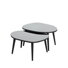 Kafijas galdiņu komplekts Kalune Design Gusto, melna krās./pelēka krās., 55 cm x 75 cm x 38 - 41 cm, 2 gab.
