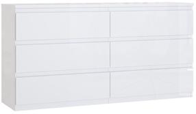 Komoda Forte Layton, balta sp., 79.9 cm x 154 cm x 42.2 cm