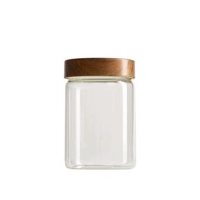Pārtikas uzglabāšanas konteiners Homla Woodly 006547, 0.85 l, caurspīdīga krās./brūna krās.