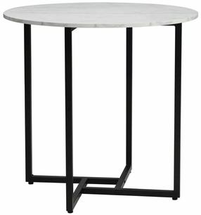 Stalas Alto II, balta sp./juoda sp., 80 cm x 80 cm x 75 cm