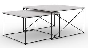 Kohvilaudade komplekt ADRK Licco 2in1, must v./hall v., 65 - 75 cm, 2 tk