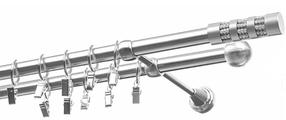 Karnīzes komplekts Olimp Cylinder Krysztal, 400 cm, Ø 19 mm, nerūsējošā tērauda krās.