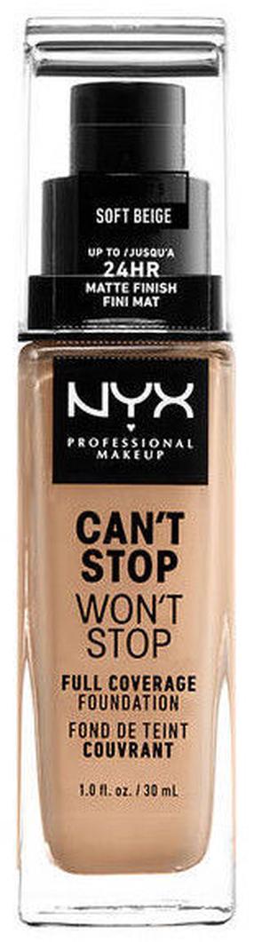 Skystas makiažo pagrindas NYX Professional Makeup Can't Stop Won't Stop, cswsf7.5 soft beige, 30 ml