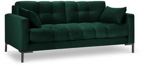 Dīvāns Micadoni Home Mamaia Velvet, tumši zaļa krās., 152 x 92 cm x 75 cm