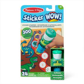 Lipdukai, rinkinys, dinozauras Melissa & Doug Sticker WOW!, įvairių spalvų