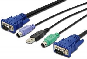 Laidas Digitus USB, VGA, 5 m, juoda sp.
