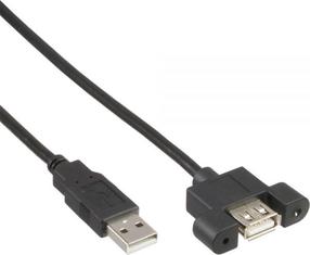 Провод InLine 33440E, 2 x USB, 60 см, черный цв.