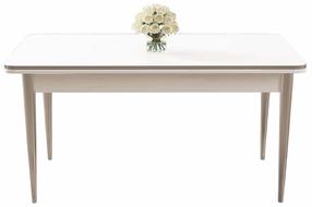 Valgomojo stalas Kalune Design Rewa, balta sp./chromo sp., 110 cm x 70 cm x 76 cm