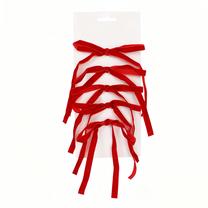 Eglutės žaisliukas Christmas Touch Ribbon, raudona sp., aksomas, 6 vnt.