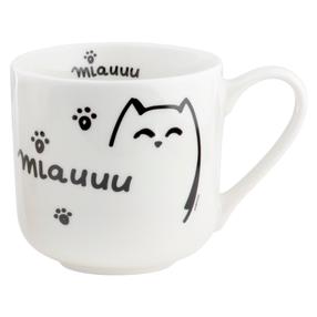 Puodelis Ambition Love Cat, balta sp./juoda sp., 0.455 l
