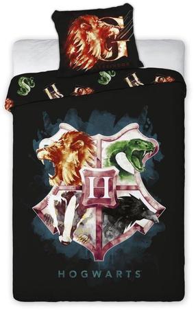 Vaikiškas patalynės užvalkalų komplektas Harry Potter POW-156, mėlyna sp./juoda sp./raudona sp., 160 x 200 cm