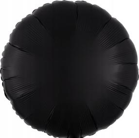 Folijas balons apaļš Amscan Lustre, melna krās.