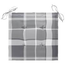 Kėdžių pagalvėlė VLX Garden Chair Cushions 314072, balta sp./pilka sp., 50 cm x 50 cm, 4 vnt.