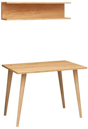 Rašomasis stalas su lentyna Kalune Design Fluse, 80 cm x 60 cm, 74 cm, ąžuolo sp.