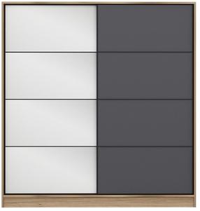 Skapis Kalune Design Kale 3979, antracīta krās./gaiši brūna krās., 52 cm x 180 cm x 210 cm, ar spoguli