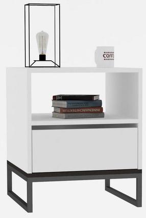 Naktinis staliukas Kalune Design Lindau 495SSE1703, balta sp., 61 cm x 51 cm x 51 cm