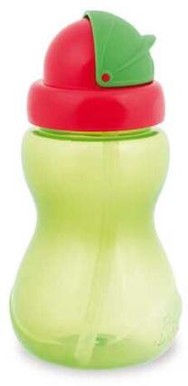 Vaikiška gertuvė Canpol Babies Sport Cup Flip Top Straw, 270 ml, 1 m., plastikas, žalia sp.