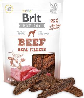 Лакомство для собак Brit Jerky Beef Real Fillets, говядина, 0.08 кг