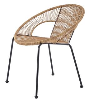 Lauko kėdė Bari, ruda/juoda, 69 cm x 60 cm x 74 cm