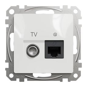 Kompiuterio ir antenos lizdas Schneider Electric Sedna Design, balta sp.