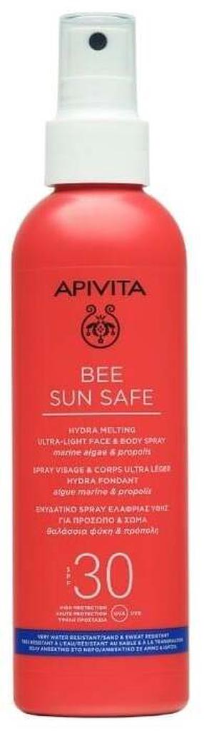 Спрей для ухода за загаром для тела/для лица Apivita Bee Sun Safe Hydra Melting SPF30, 200 мл