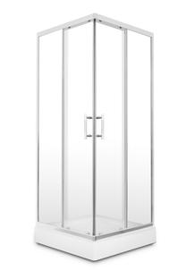 Dušo kabina Thema Lux Aris Square QA111-90, kvadratinė, 90 cm x 90 cm x 195 cm, balta sp./chromo sp./grūdintas