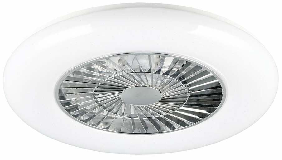 Laeventilaator koos lambiga Reality Visby, 38 W, 1 tk, valge v./kroom v.