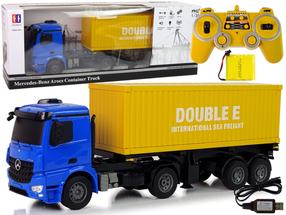 Radiovadāms kravas auto Double E Mercedes Arocs, 1:20, zila krās./dzeltena krās.