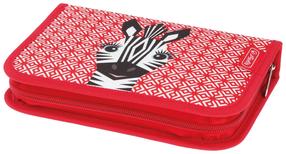Penālis Herlitz Cute Animals Zebra, 20.5 cm x 14 cm, sarkana krās.