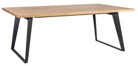 Stalas Home4you Lisbon 18101, ąžuolo sp./juoda sp., 220 cm x 100 cm x 75 cm