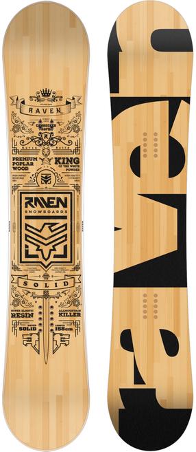 Snieglentė Raven Solid Classic A, juoda sp./medžio sp., 168 cm x 26.8 cm