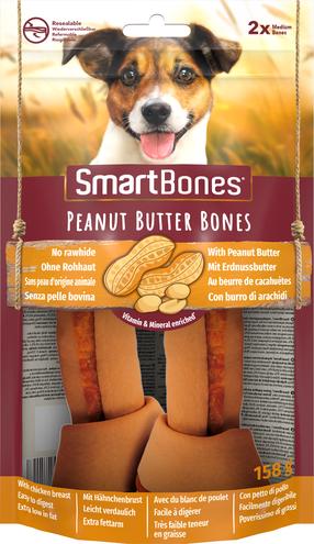 Skanėstas šunims SmartBones Medium Peanut Butter, vištiena/riešutų sviestas, 0.158 kg