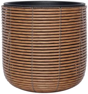 Gėlių vazonas Home4you Wicker 38086, plastikinis/metalas, Ø 35 cm, ruda sp.