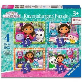 Dėlionė 4in1 Ravensburger Dolhouse Gabbys 3143, 14 cm x 19 cm, 72 vnt., įvairių spalvų