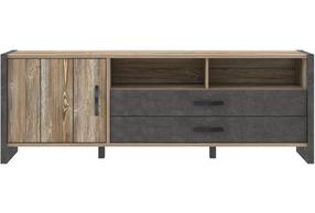 TV staliukas Forte, ruda sp./tamsiai pilka sp., 43.1 cm x 189.6 cm x 67.8 cm
