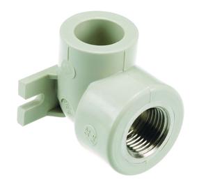 Līkums cauruļu stiprināšanai Sanitas 09.1620, 90 °, 1/2 collas – Iekšējā vītne/16 mm - Lodējama iekšpuse, polipropilēns (pp)