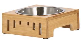 Stovas su dubenėliais šuniui Springos Metal Bowl, 0.35 l, 15 cm x 15 cm x 5.5 cm, ruda sp./sidabro sp.