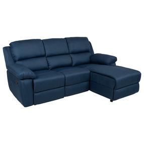 Kampinė sofa Home4you Berit RC, tamsiai mėlyna sp., dešininė, 214 x 160 cm x 98 cm