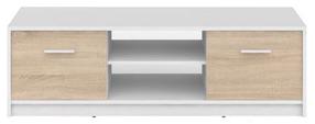 TV staliukas, ąžuolo/balta/šviesiai pilka, 138.5 cm x 46.5 cm x 42.5 cm