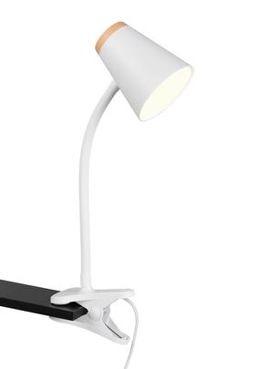 Galda lampa ar skavu RL Pongo, LED, 4.5W, balta krās./balta krās.