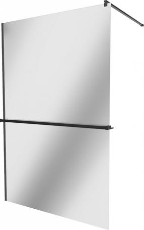 Dušo sienelė Mexen Kioto+ Walk-In, 100 cm x 200 cm, juoda sp./grūdintas