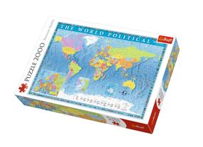 Пазл Trefl World Political Map 27099, 40 см x 27 см, 2000 шт., многоцветный